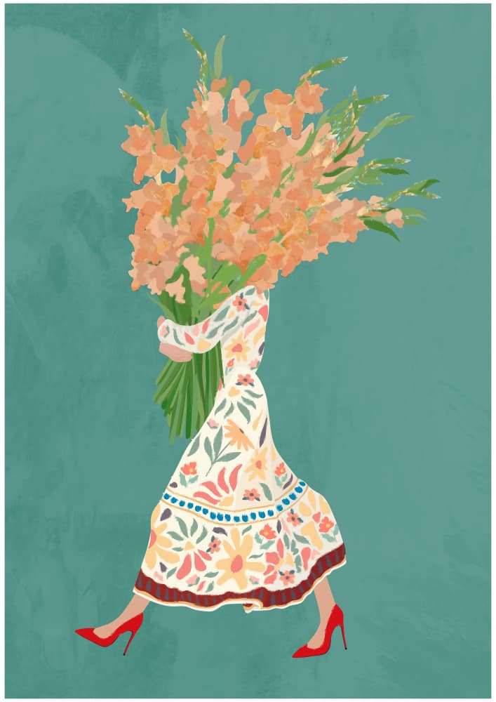 Vibrant Floral Stroll by Sarah Manovski — canvas wall art