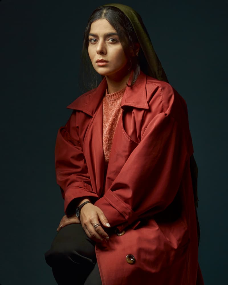 Elegant Woman In Red Coat by Shizuo Shiki — canvas wall art