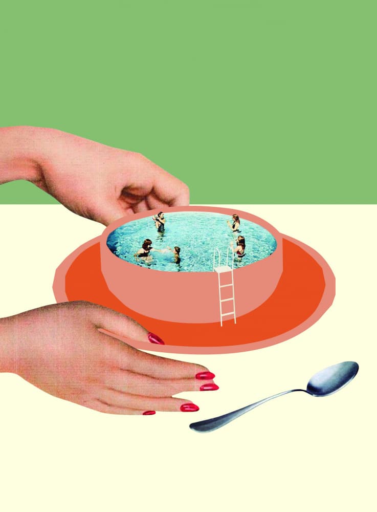 Surreal Pool in a Bowl by Circular Concepts — canvas wall art