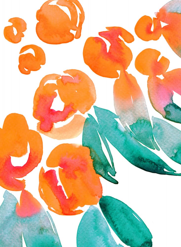 Vibrant Watercolor Flowers by Rosana Laiz Blursbyai — canvas wall art