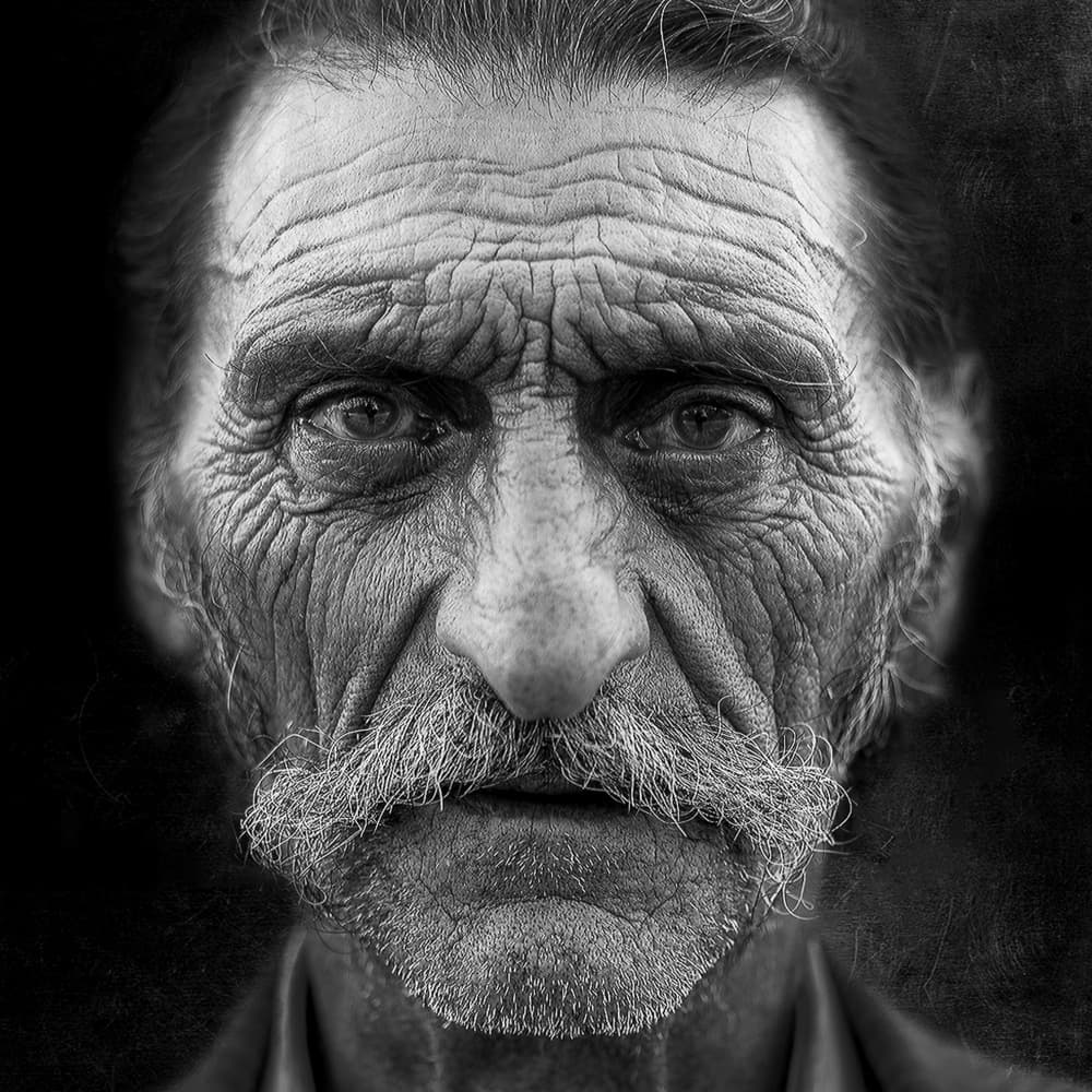 Intense Old Man Portrait by Rui Ribeiro — canvas wall art