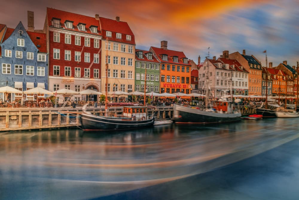 Vibrant Nyhavn Sunset by Adrian Popan — canvas wall art