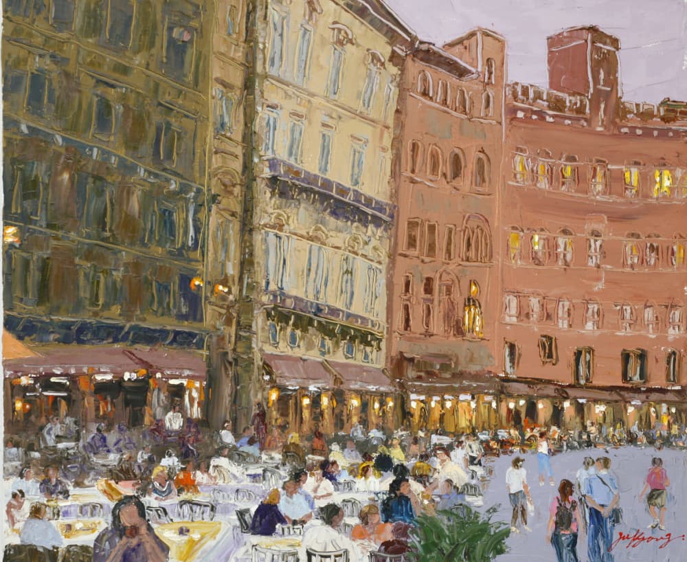 Lively European Evening by Jukyong Park — canvas wall art