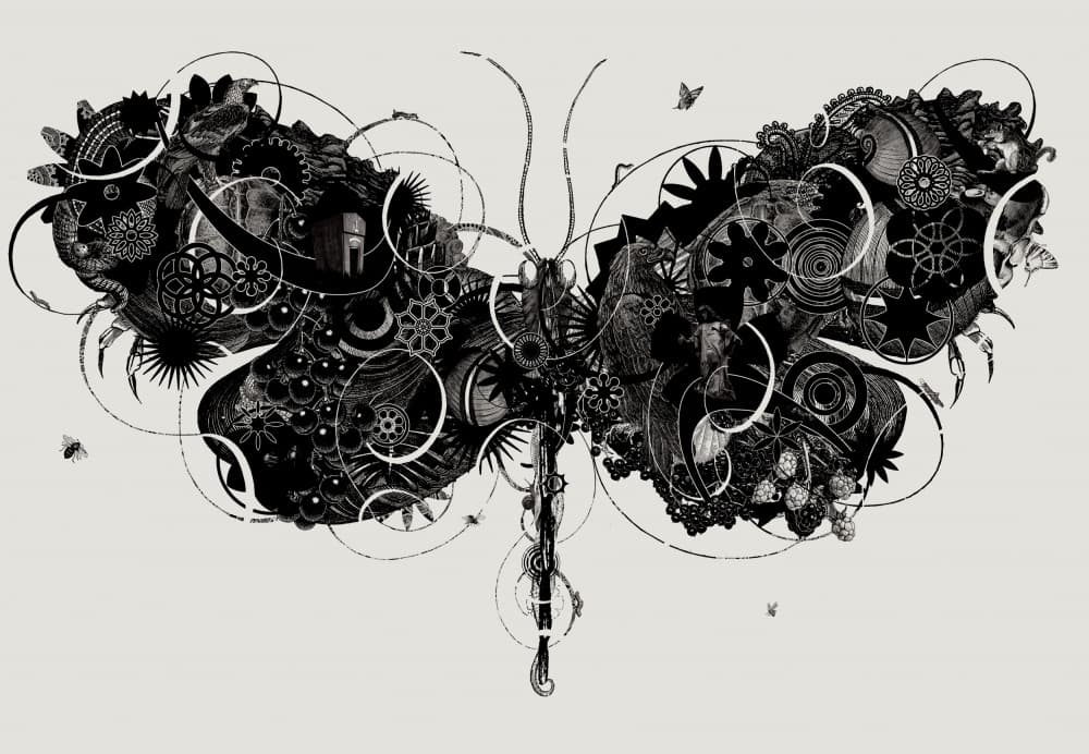 Steampunk Butterfly Gears by Jaco Putker — canvas wall art