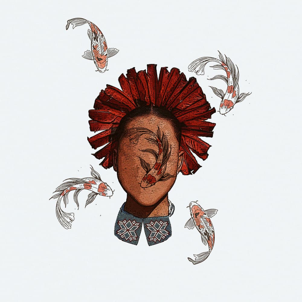 Graceful Koi Portrait by Mathabela Madiela — canvas wall art