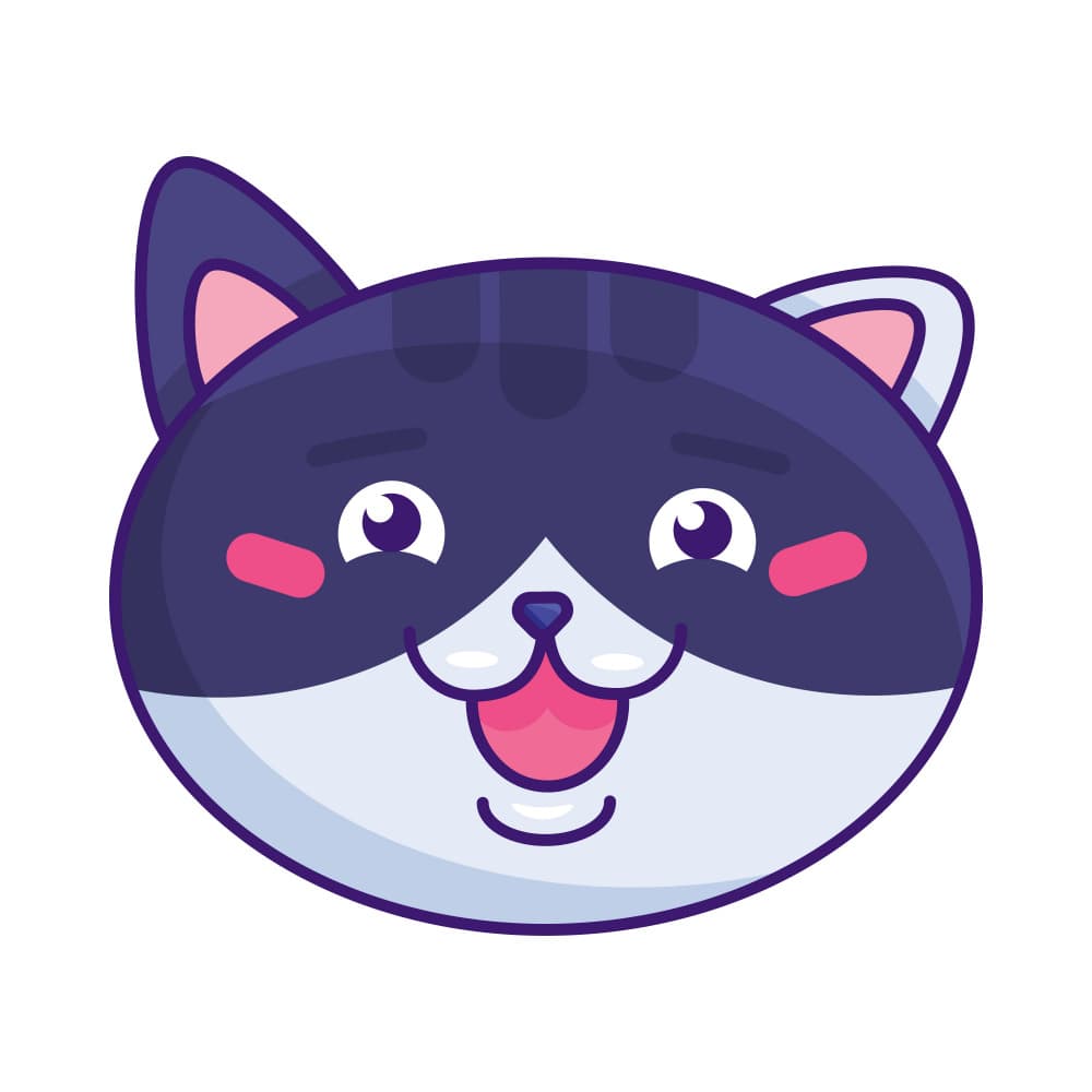 Happy Kitty Face by Marika Barsrsind — canvas wall art