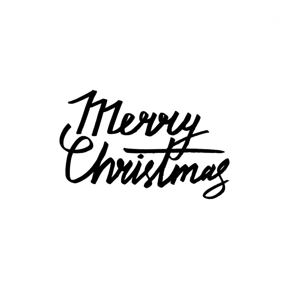 Merry Christmas Script by Marika Barsrsind — canvas wall art