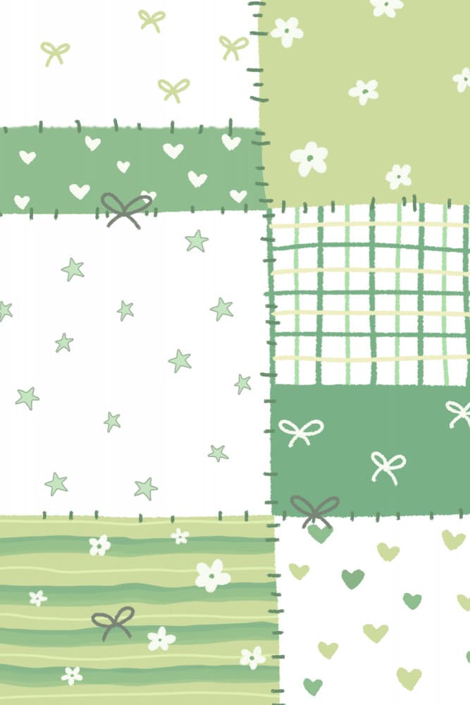 Sweet Green Patchwork Patterns by Xuan Thai — canvas wall art