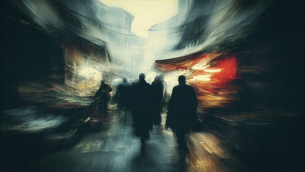 Dark City Motion by Erkan Camlilar — canvas wall art