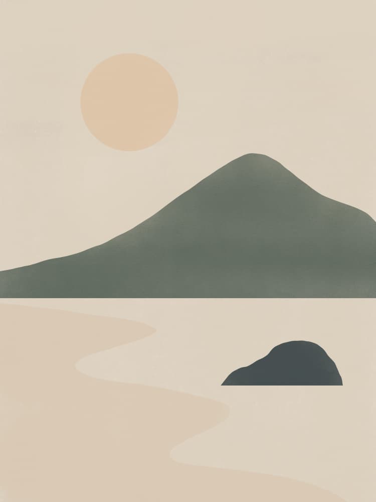 Serene Mountain Sun by Little Dean — canvas wall art