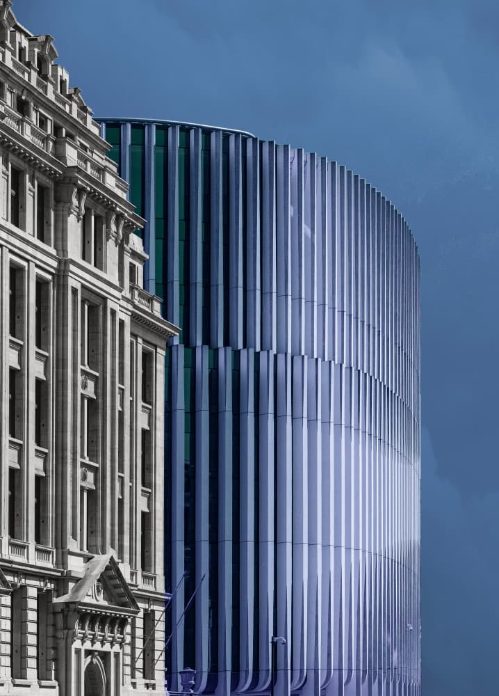 Urban Architectural Contrast by Jef Van den Houte — canvas wall art