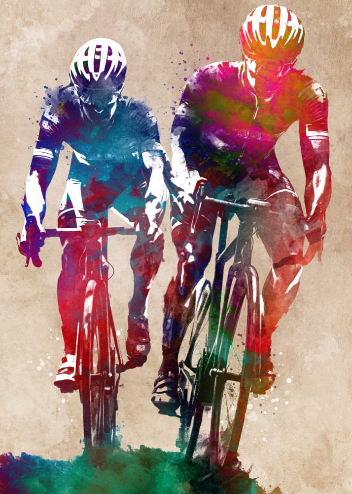 Vibrant Cyclists Race by Justyna Jaszke — canvas wall art