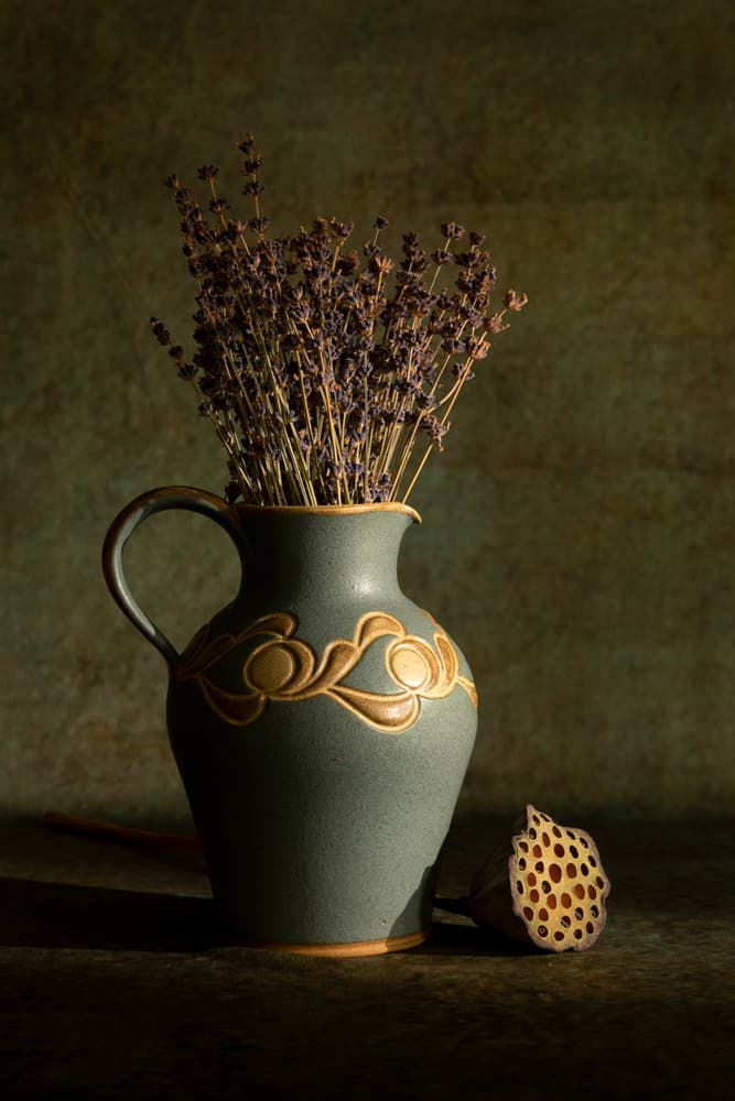 Tranquil Lavender Still Life by Wendy Xu — canvas wall art