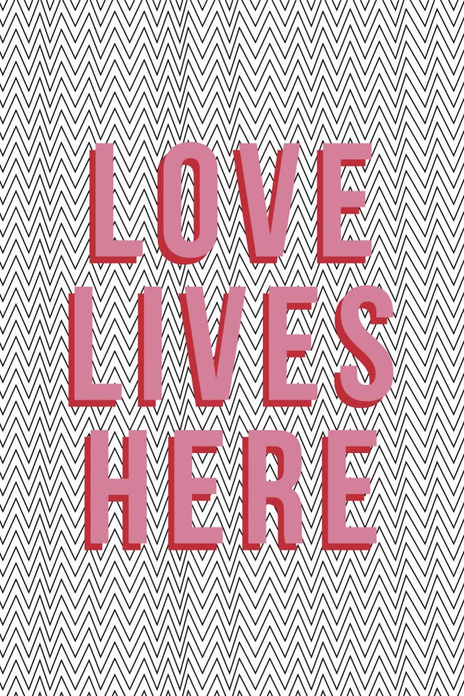 Love Lives Here Quote by Frankie Kerr-Dineen — canvas wall art