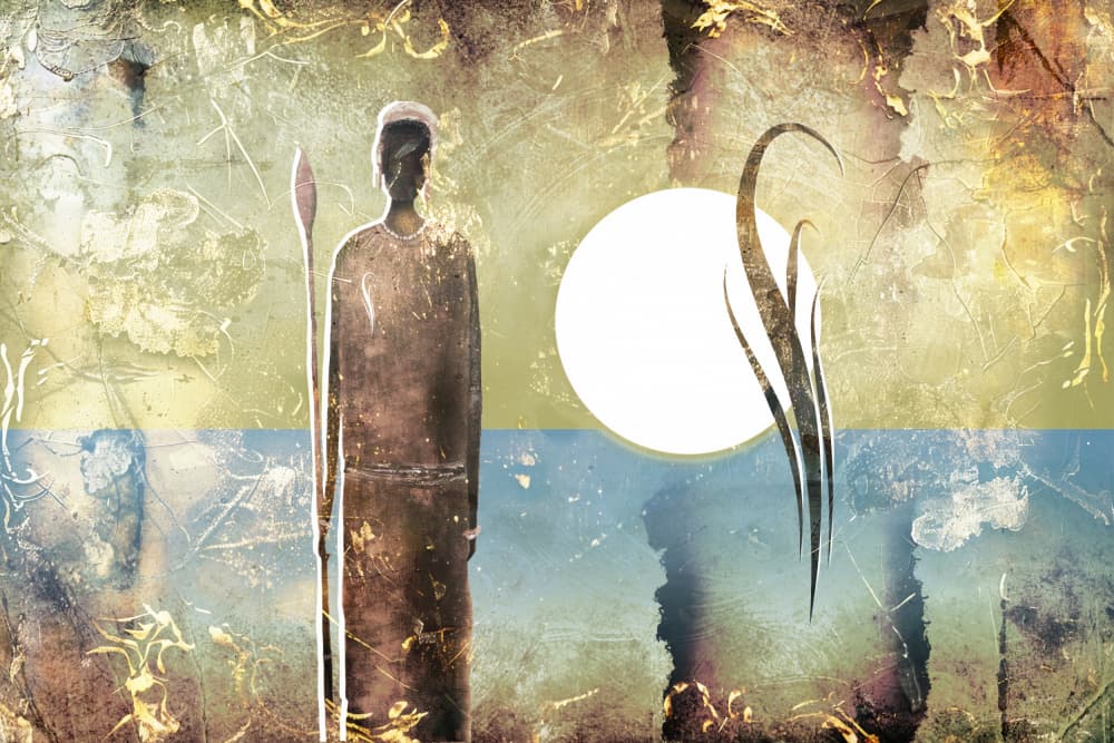African Warrior Horizon by Rafal Kulik — canvas wall art