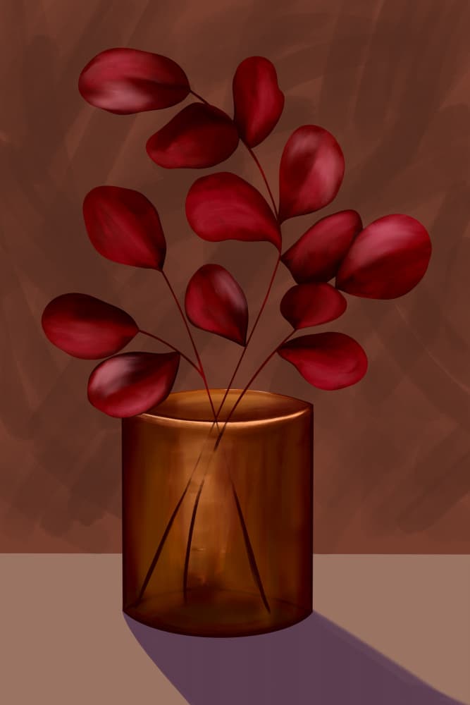 Earthy Red Botanicals by EMELIEmaria — canvas wall art