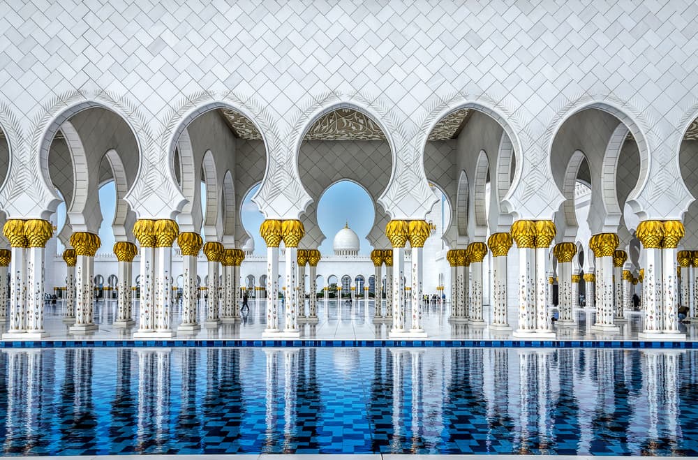 Grand Mosque Reflections by Athos K. Florides — canvas wall art