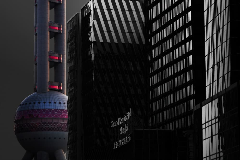 Modern Shanghai Lights by konglingming — canvas wall art