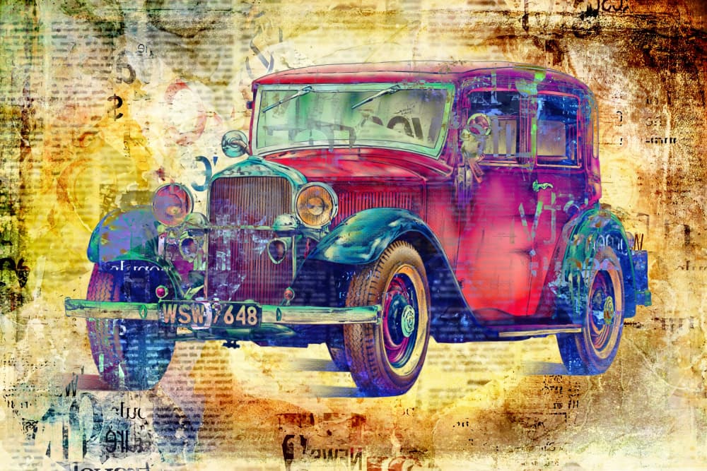 Colorful Vintage Auto by Rafal Kulik — canvas wall art