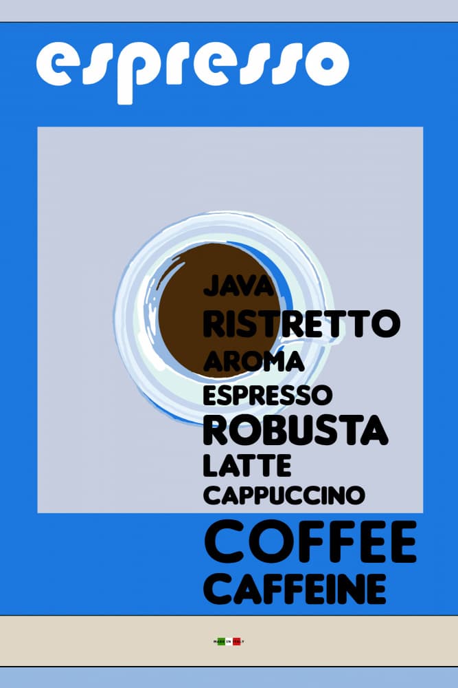 Espresso Coffee Words by cartissi — canvas wall art