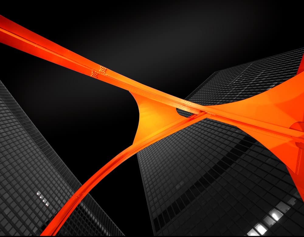 Bold Orange Architecture by Ivan Huang — canvas wall art