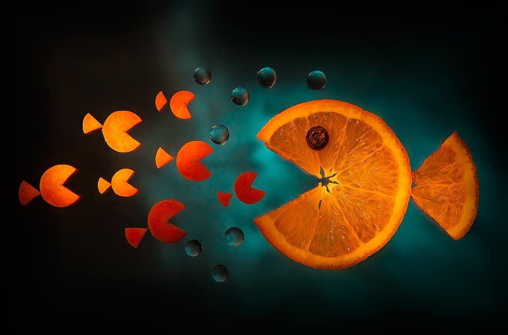 Orange Fish Fantasy by Aida Ianeva — canvas wall art