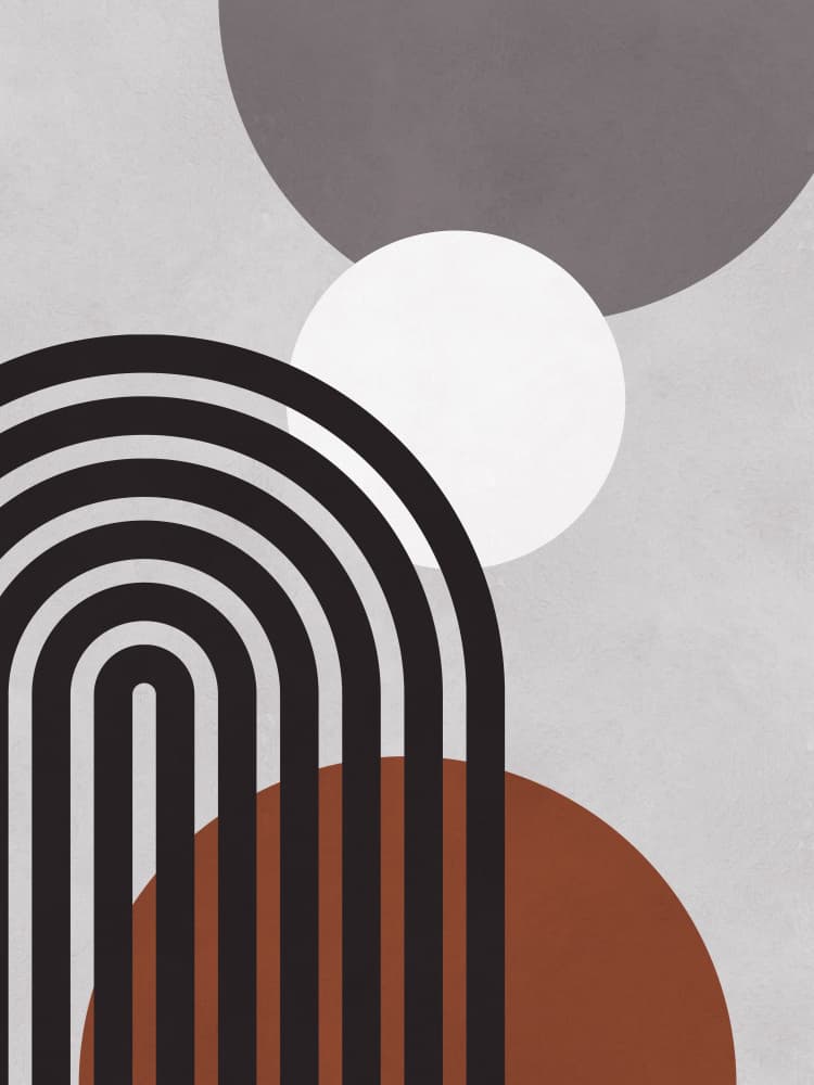 Geometric Arcs Terracotta by Vitor Costa — canvas wall art