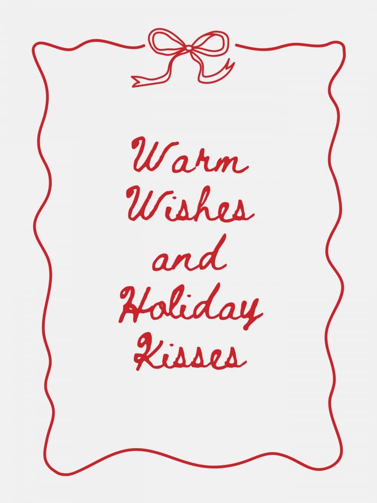 Warm Wishes Holiday Kisses by Jolly and Dash — canvas wall art