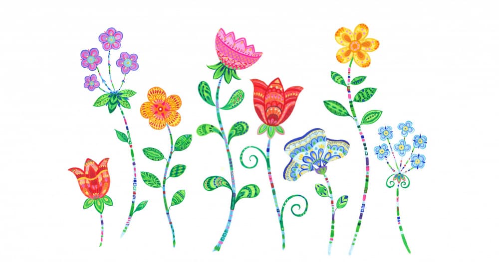 Patterned Flowers by Isabelle Brent — canvas wall art