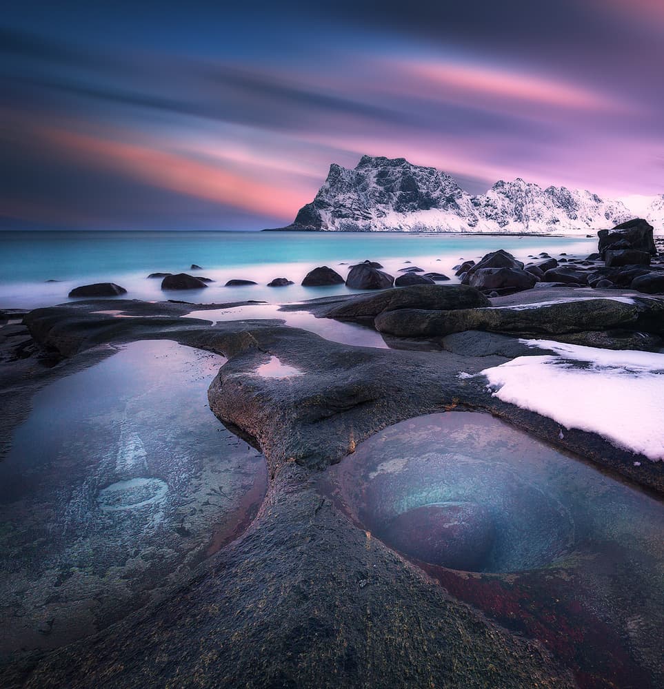Pastel Winter Seascape by Peter Futo — canvas wall art