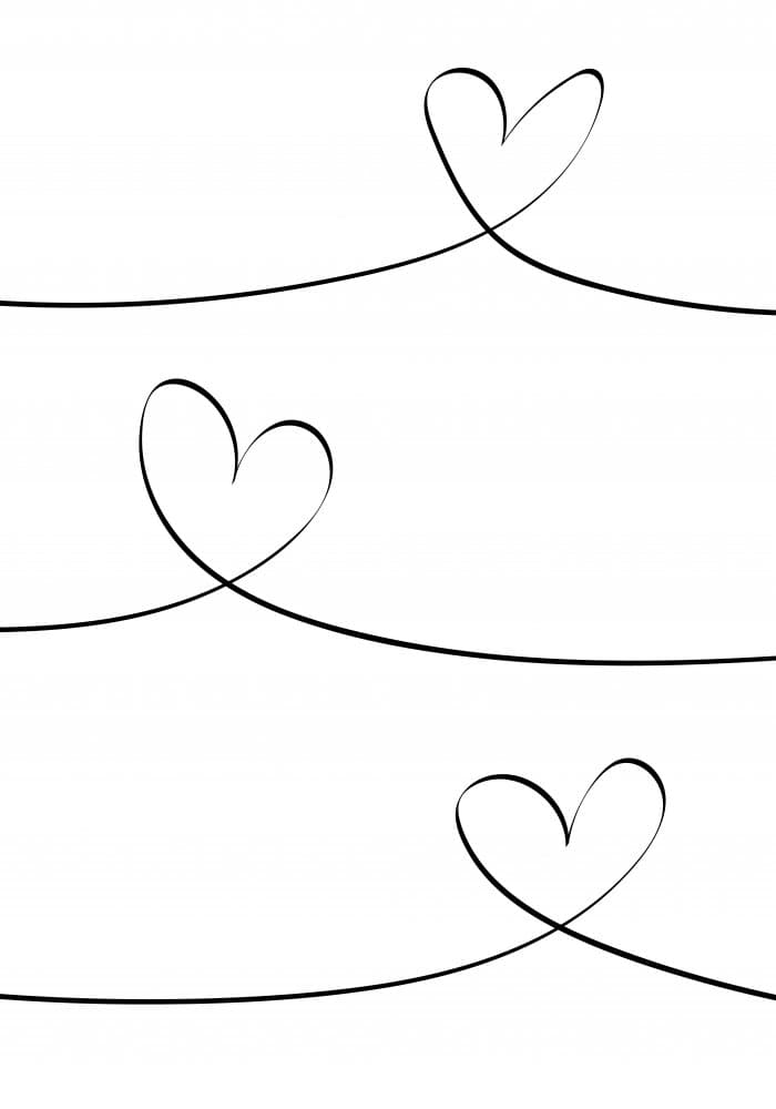 Connected Hearts Line Art by Pictufy Studio II — canvas wall art