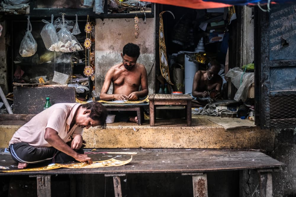 Street Artisans At Work by Subhajit Das — canvas wall art