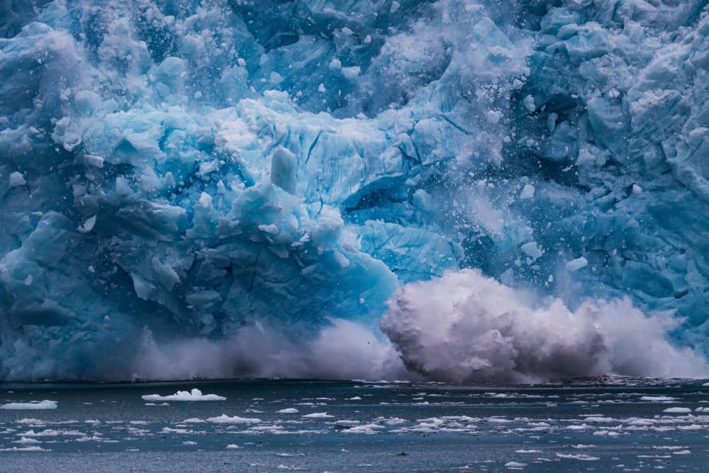 Powerful Glacier Calving by Chuanxu Ren — canvas wall art