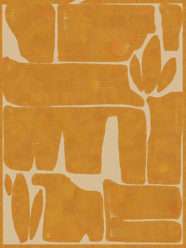 Golden Abstract Shapes by Cannavaro — canvas wall art