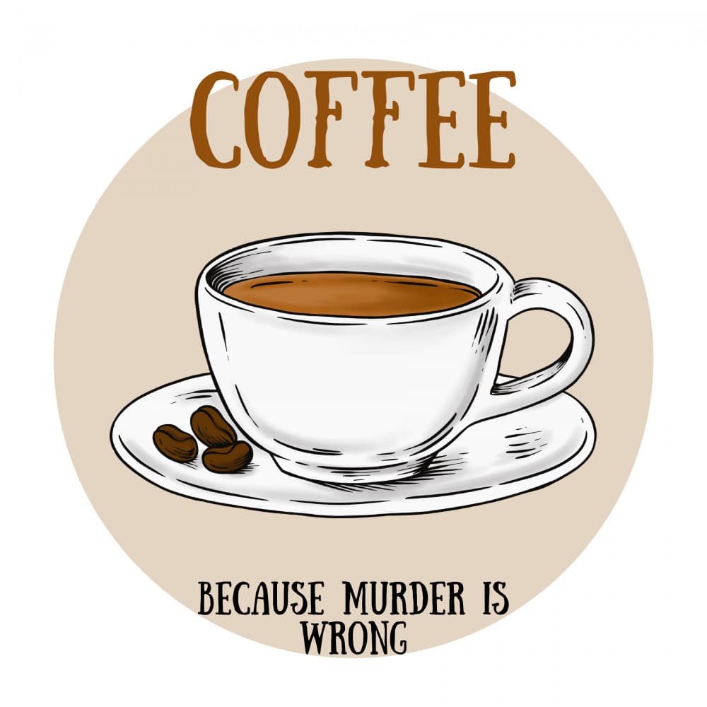Humorous Coffee Quote by Marja van den Hurk — canvas wall art