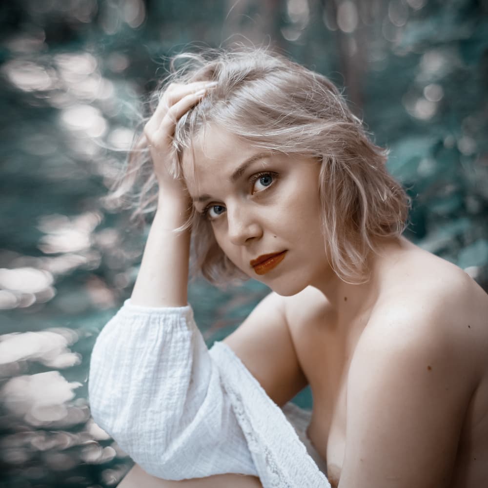 Dreamy Outdoor Portrait by Kostiantyn Baran — canvas wall art