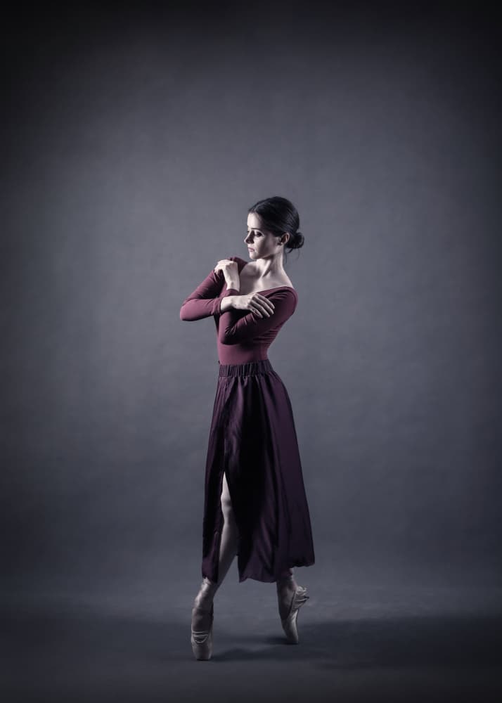 Graceful Ballerina Pose by Moein Hasheminasab — canvas wall art