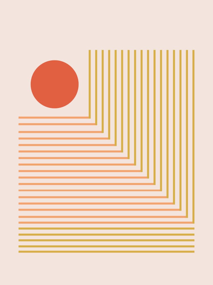 Warm Geometric Sun by Nilesh Kulkarni — canvas wall art