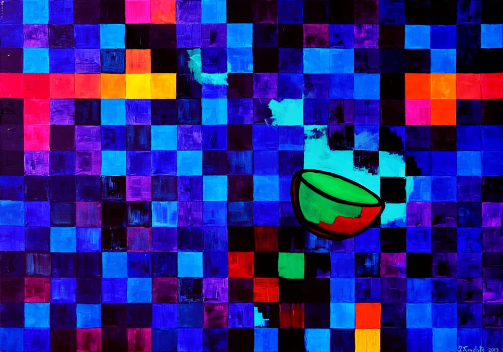 Vibrant Geometric Bowl by Julija Belickienė — canvas wall art
