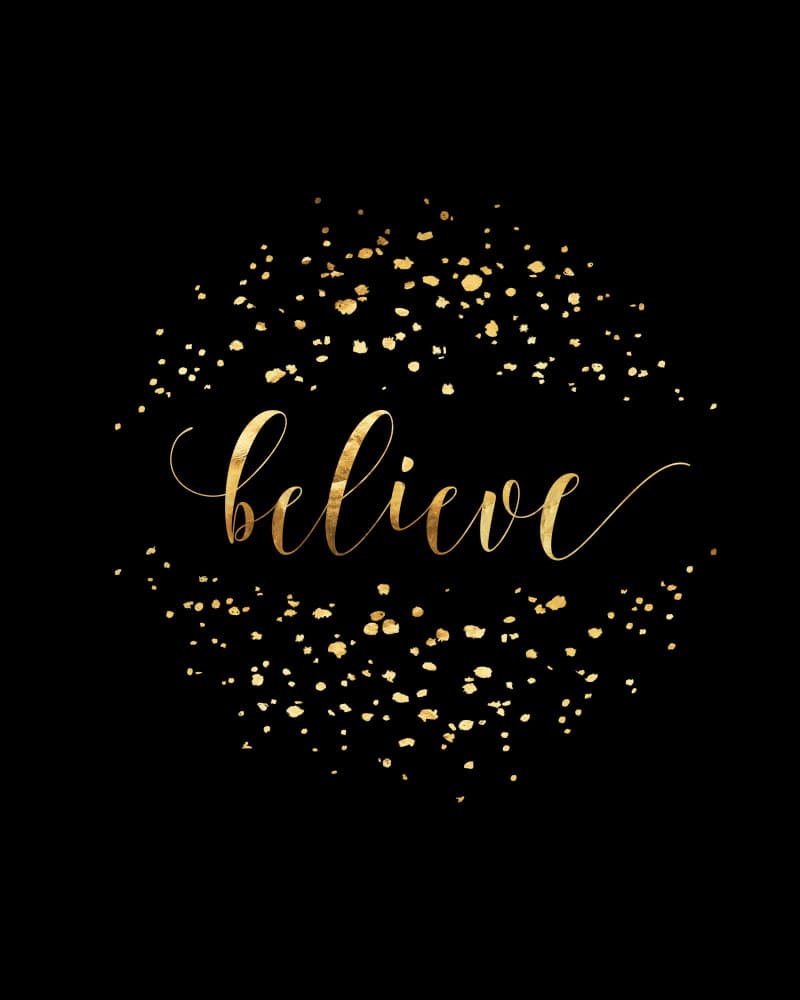 Believe In Gold by Rosana Laiz Blursbyai — canvas wall art