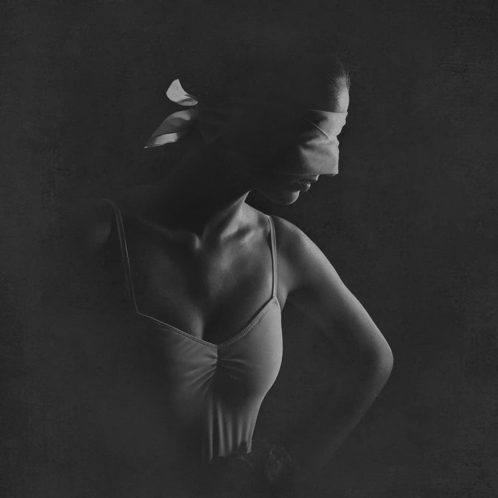 Elegant Blindfolded Woman by Paulo Medeiros — canvas wall art