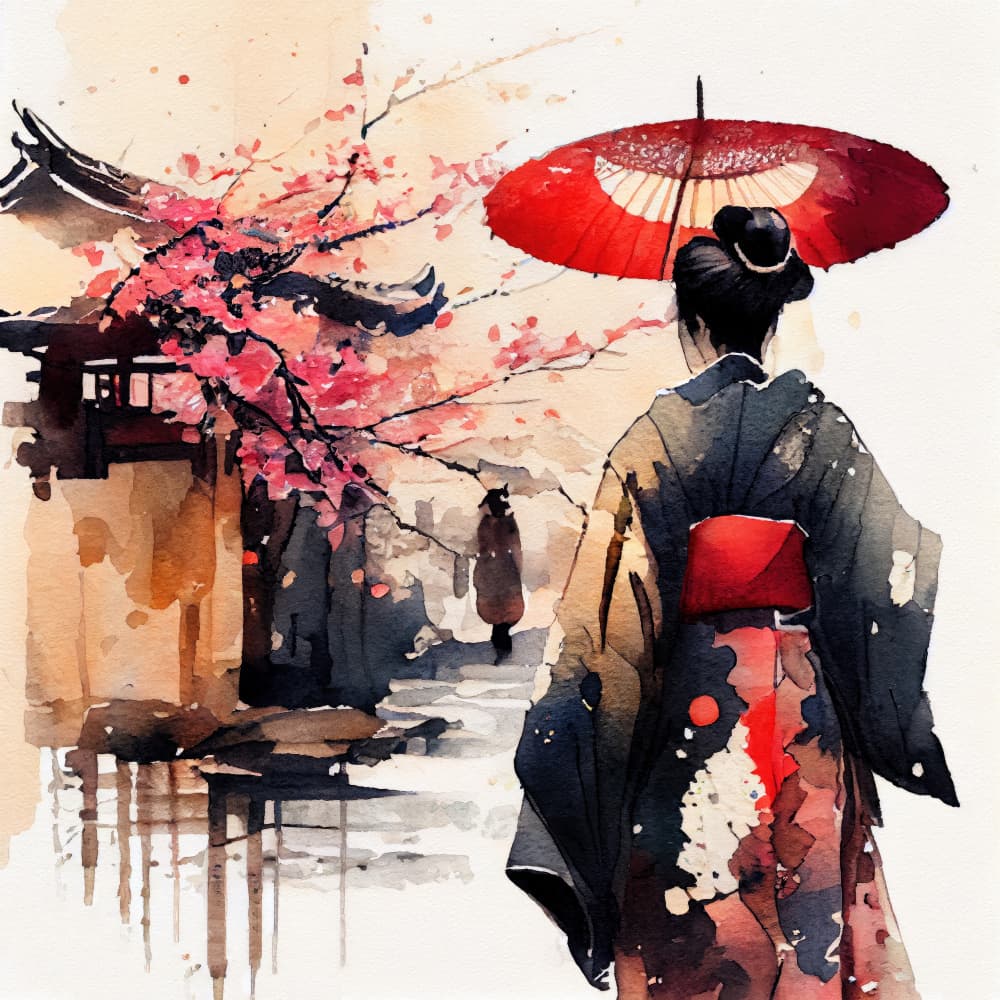 Japanese Spring Walk by Justyna Jaszke — canvas wall art
