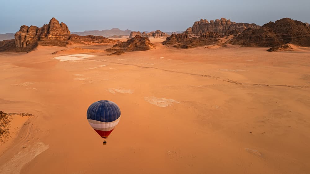 Desert Dawn Balloon by Shobhit Chawla — canvas wall art