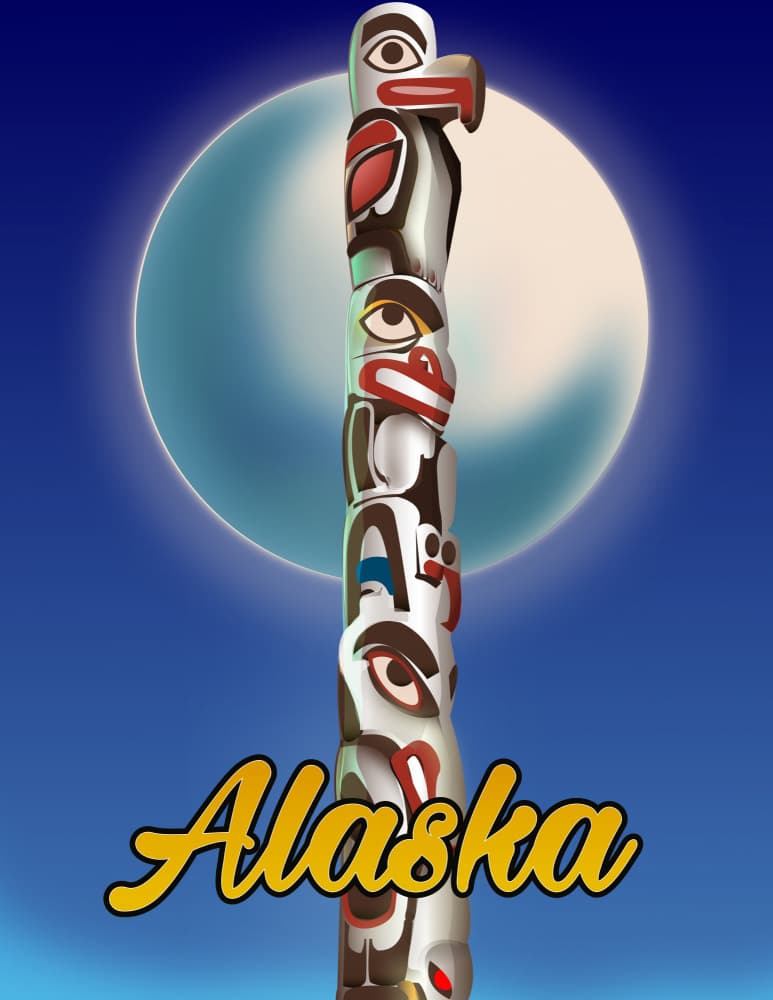 Alaskan Totem Moon by Nicholas — canvas wall art