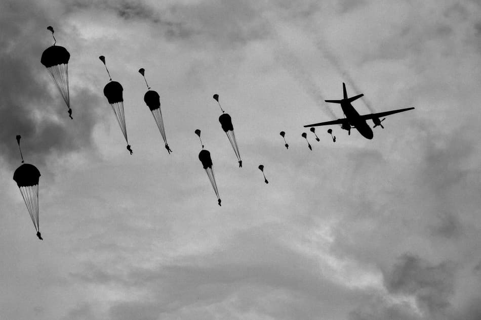 Airborne Troop Jump by Marcel Rebro — canvas wall art