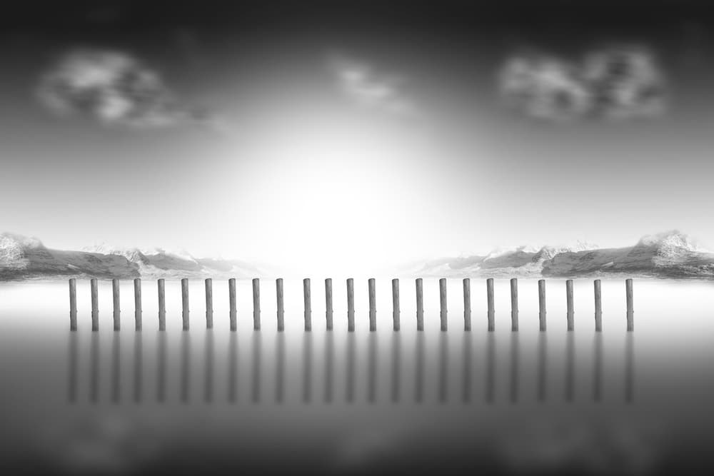 Minimalist Pier Sunrise by Matthias Hefner — canvas wall art