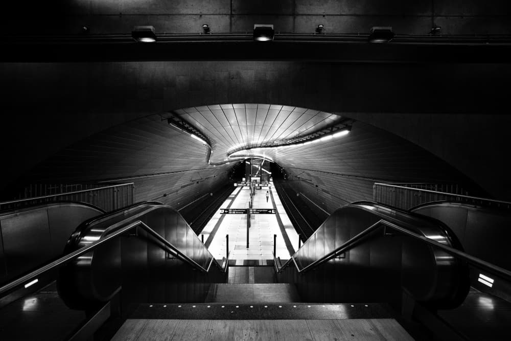 Deep Metro Tunnel by Adam Dauria ☂ — canvas wall art