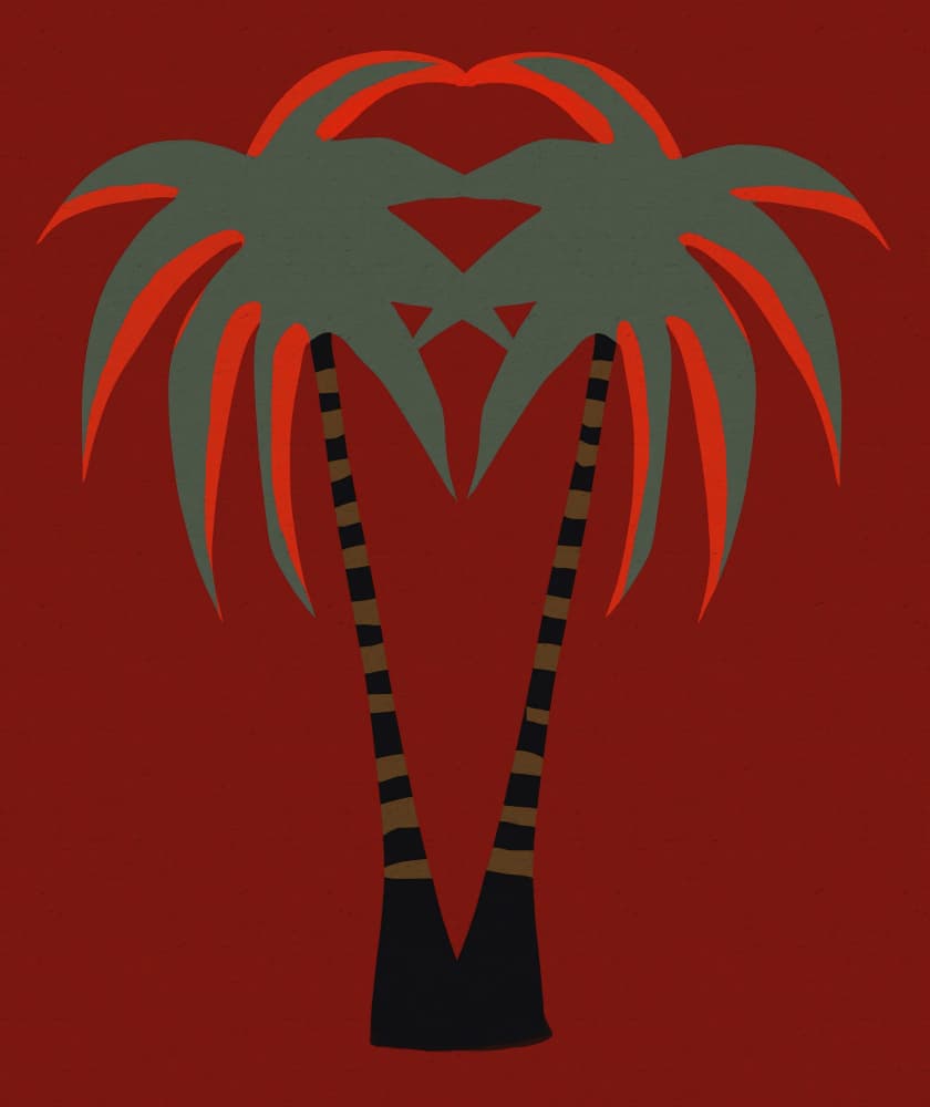 Tropical Heart Palms by Josie George — canvas wall art