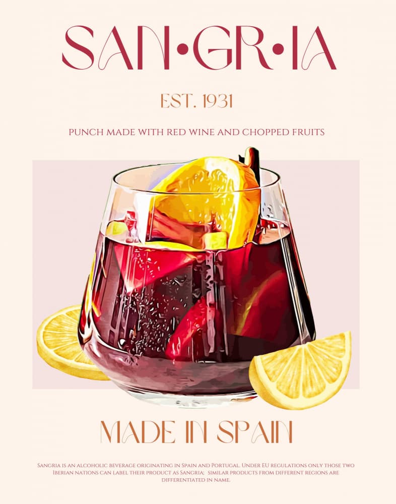 Vibrant Sangria Cocktail by Nazma Khokhar — canvas wall art