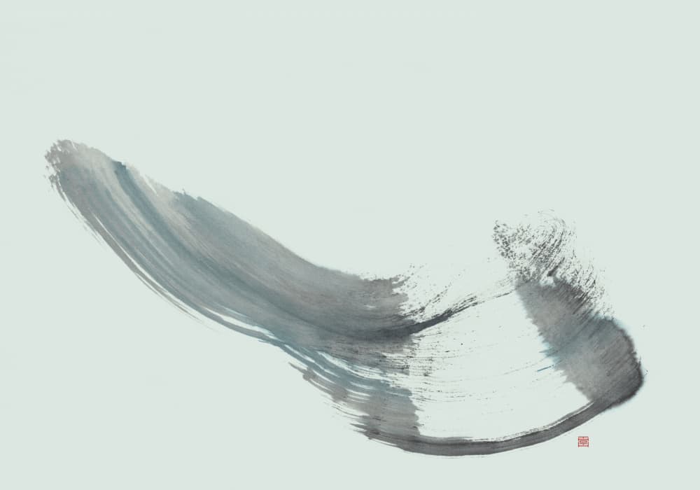 Zen Ink Wash Stroke by Thoth Adan — canvas wall art